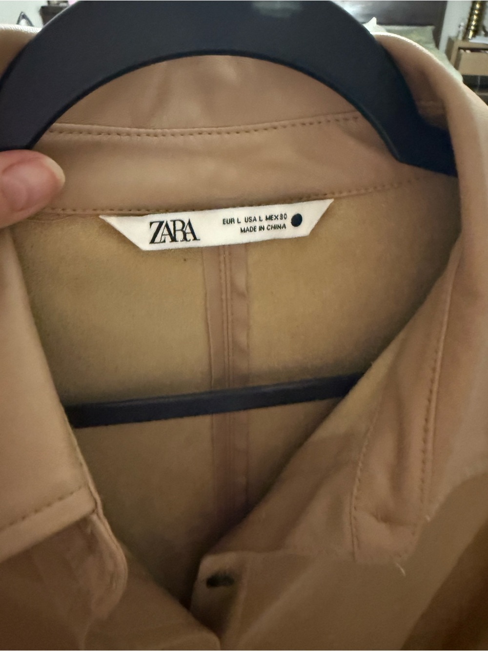 Zara Faux Leather Button-Front Midi Shirt Dress - Picture 3 of 3